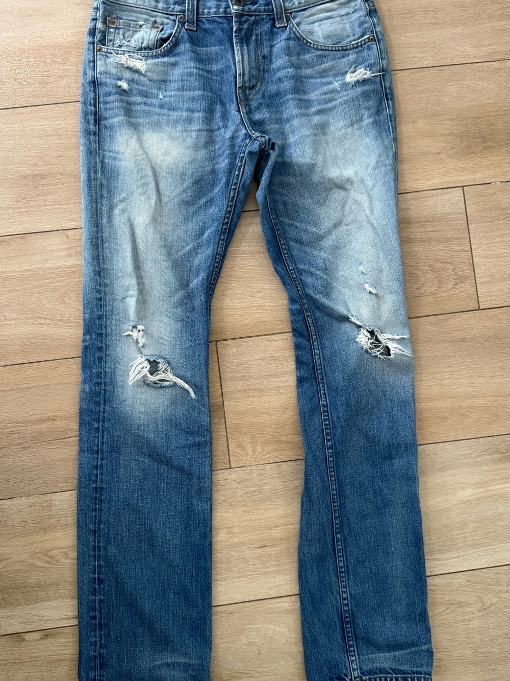 J Brand KANE Slim Straight Distressed Blue Jeans